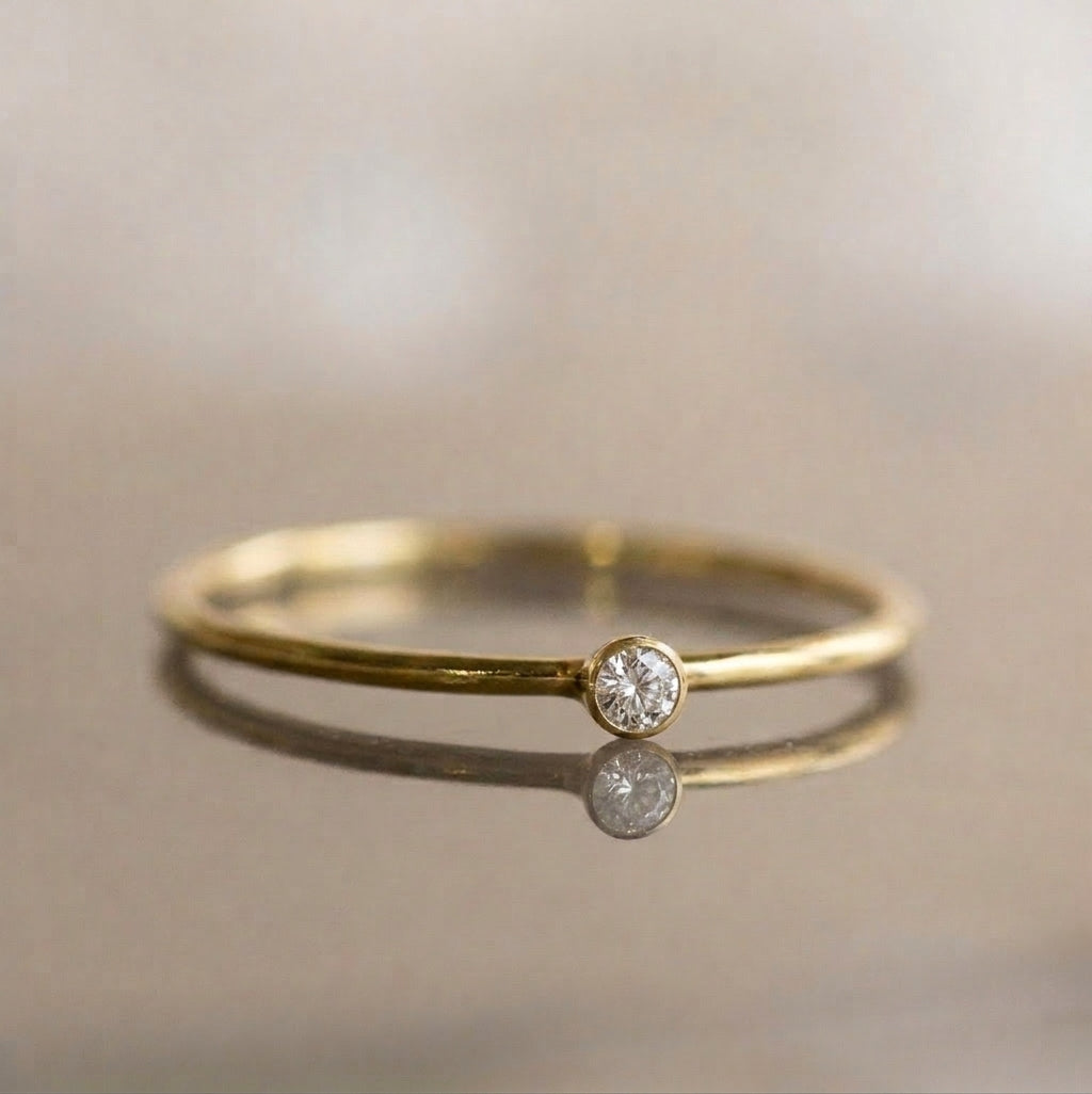 Minimalist Birthstone Gold Colored Ring