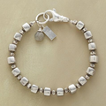 Silver Cubic Beads Bracelet