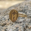 Birth Flower Gold colored Signet Ring