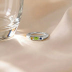 Custom Gemstone Signet Silver Colored Ring