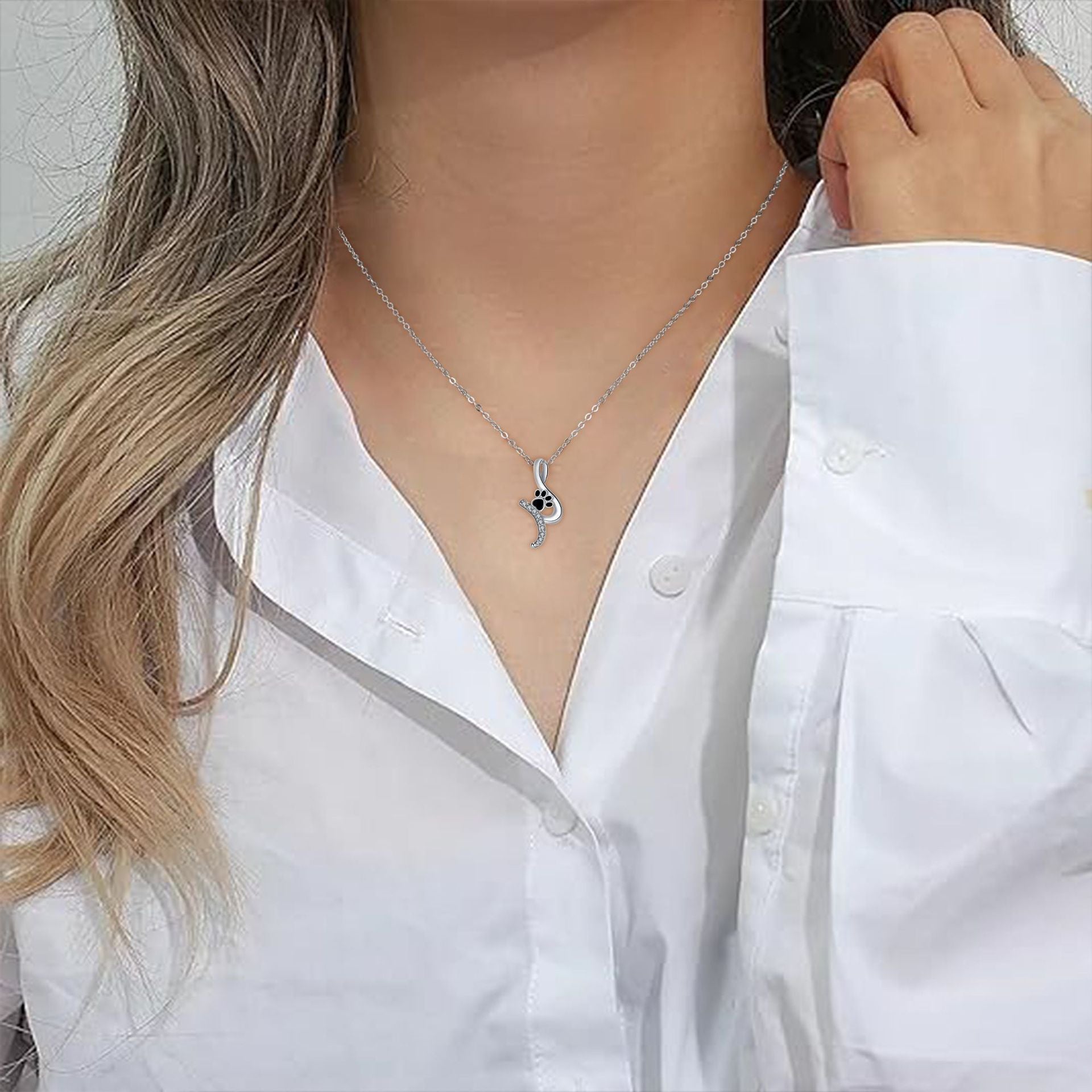 Cute Paw Print Pendant Necklace