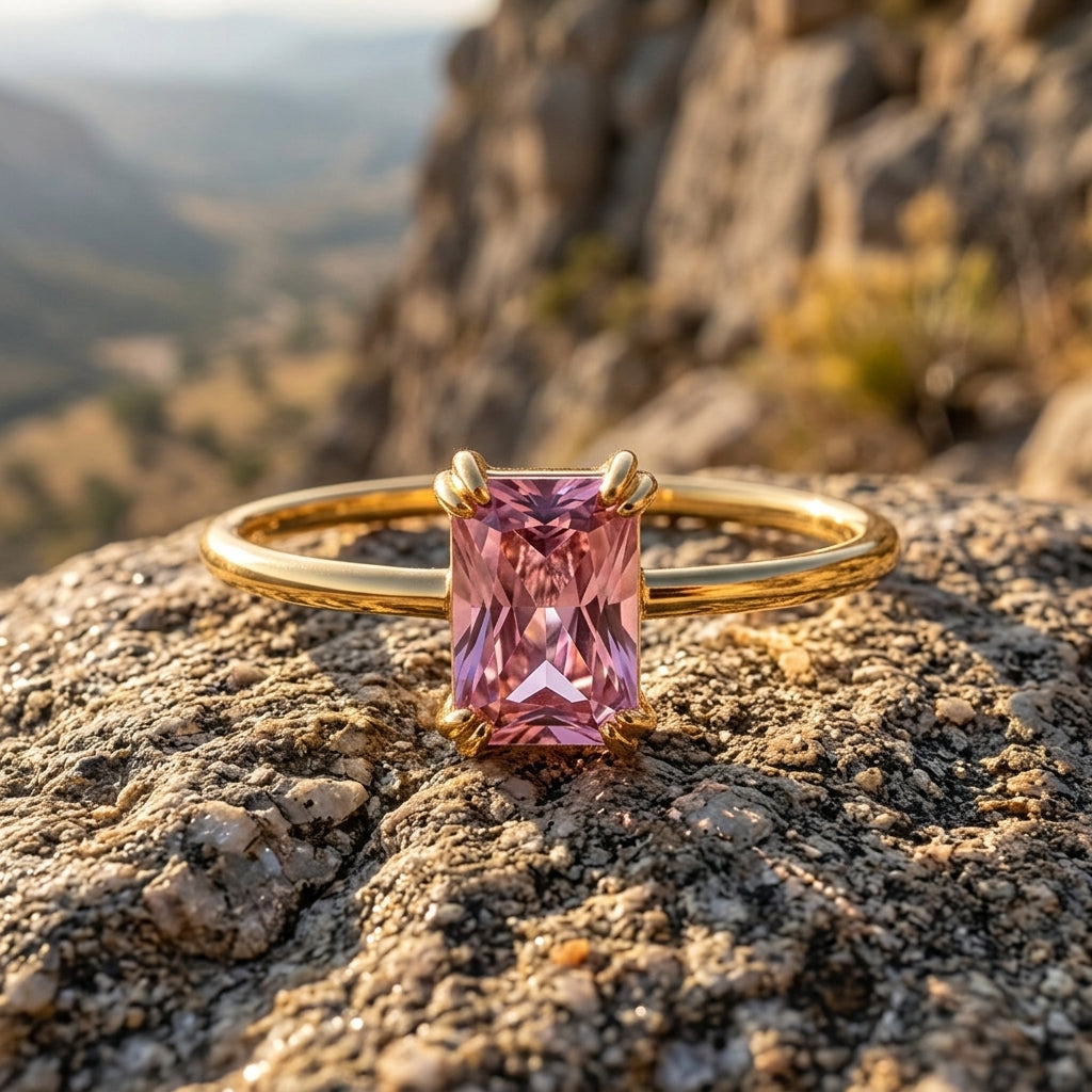 Citrine Emerald Cut Ring
