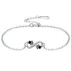 Infinite Symbol Pendant Pet Paw Bracelet With Zirconia