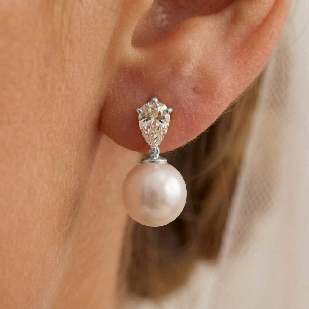 Natural Freshwater Pearl Tear Drop Earrings