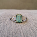 Inlaid Green & Blue Glass Ring