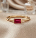 Baguette Birthstone Stackable Ring