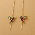 Hummingbird Enamel And Zirconia Earrings