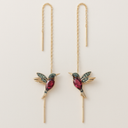 Hummingbird Enamel And Zirconia Earrings