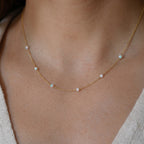 Dainty White Opal Necklace