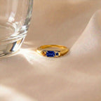 Custom Gemstone Signet Gold Colored Ring