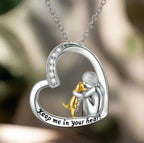 925 Sterling Silver Necklace – Heart & Dog Design With Zirconia