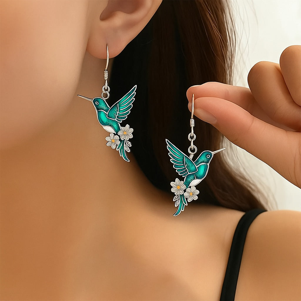 Beautiful Hummingbird Necklace With Bonus Earrings – Offer