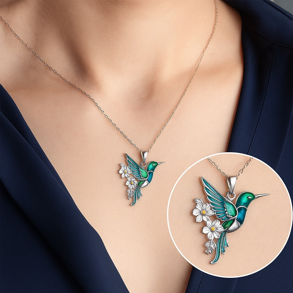 Beautiful Hummingbird Necklace With Bonus Earrings – Offer