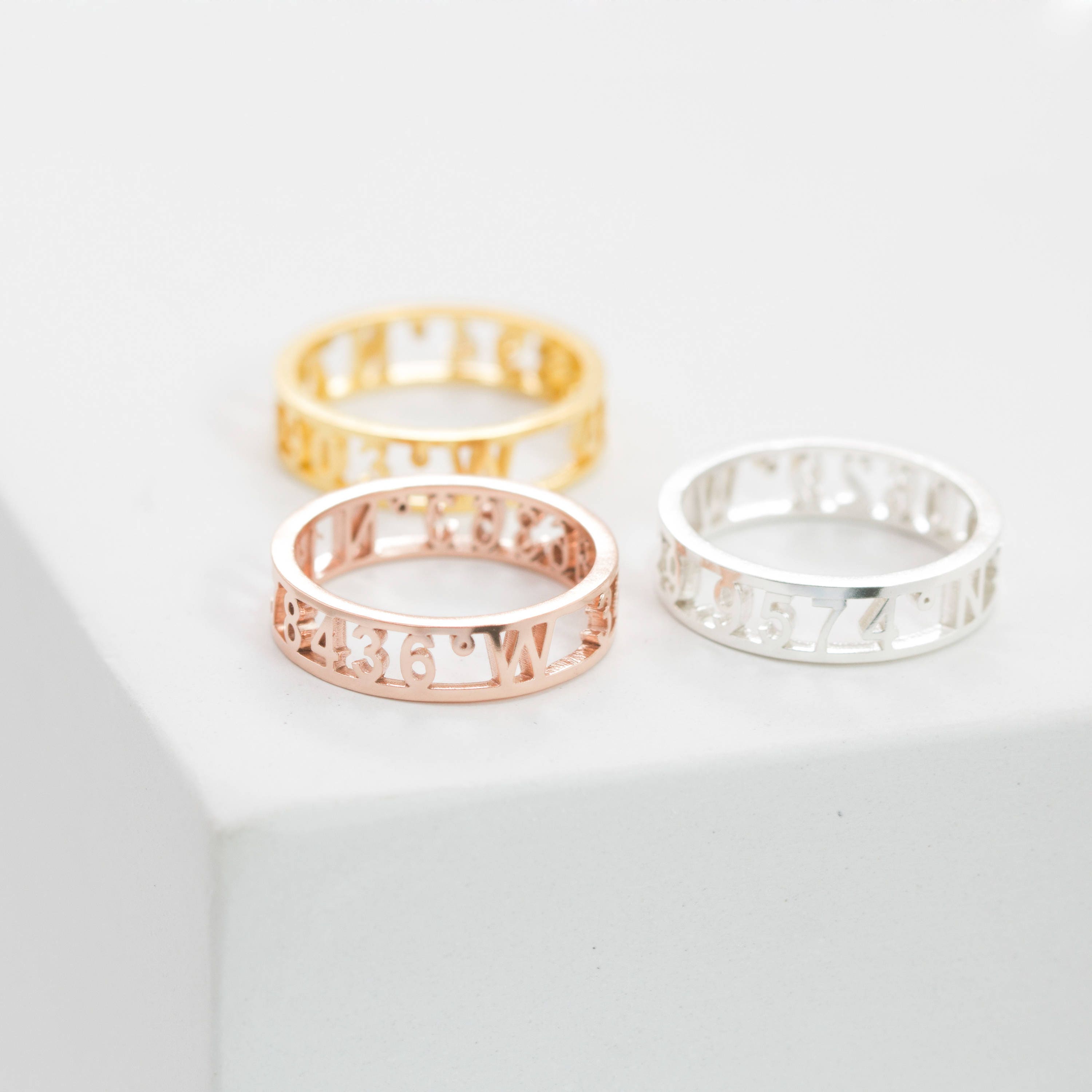 Custom Roman Numerals Ring • Wedding Gift • Anniversary Gift • Date Ring • Personalize Numeral Jewelry • Stackable Engagement Ring • RM03F30