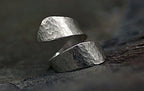 Simple sterling Silver Hammered Twisted Ring. Modern, minimalist jewelry for her.
