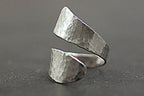 Simple sterling Silver Hammered Twisted Ring. Modern, minimalist jewelry for her.