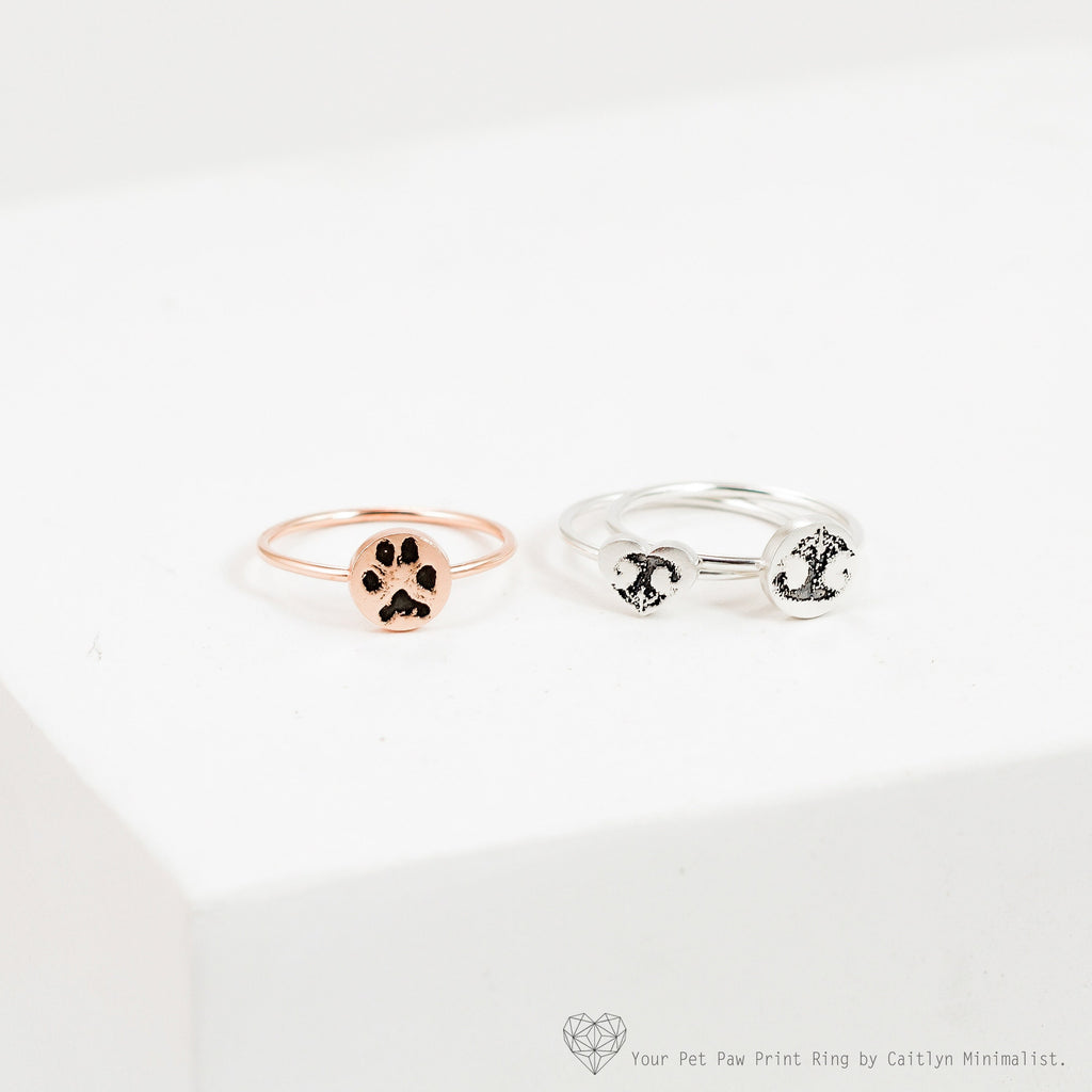 Custom Paw Print Ring • Your Actual Pet Print Ring • Personalized Fingerprint • Cat Print Jewelry • Pet Lover Gift • Pet Memorial • RM20.1