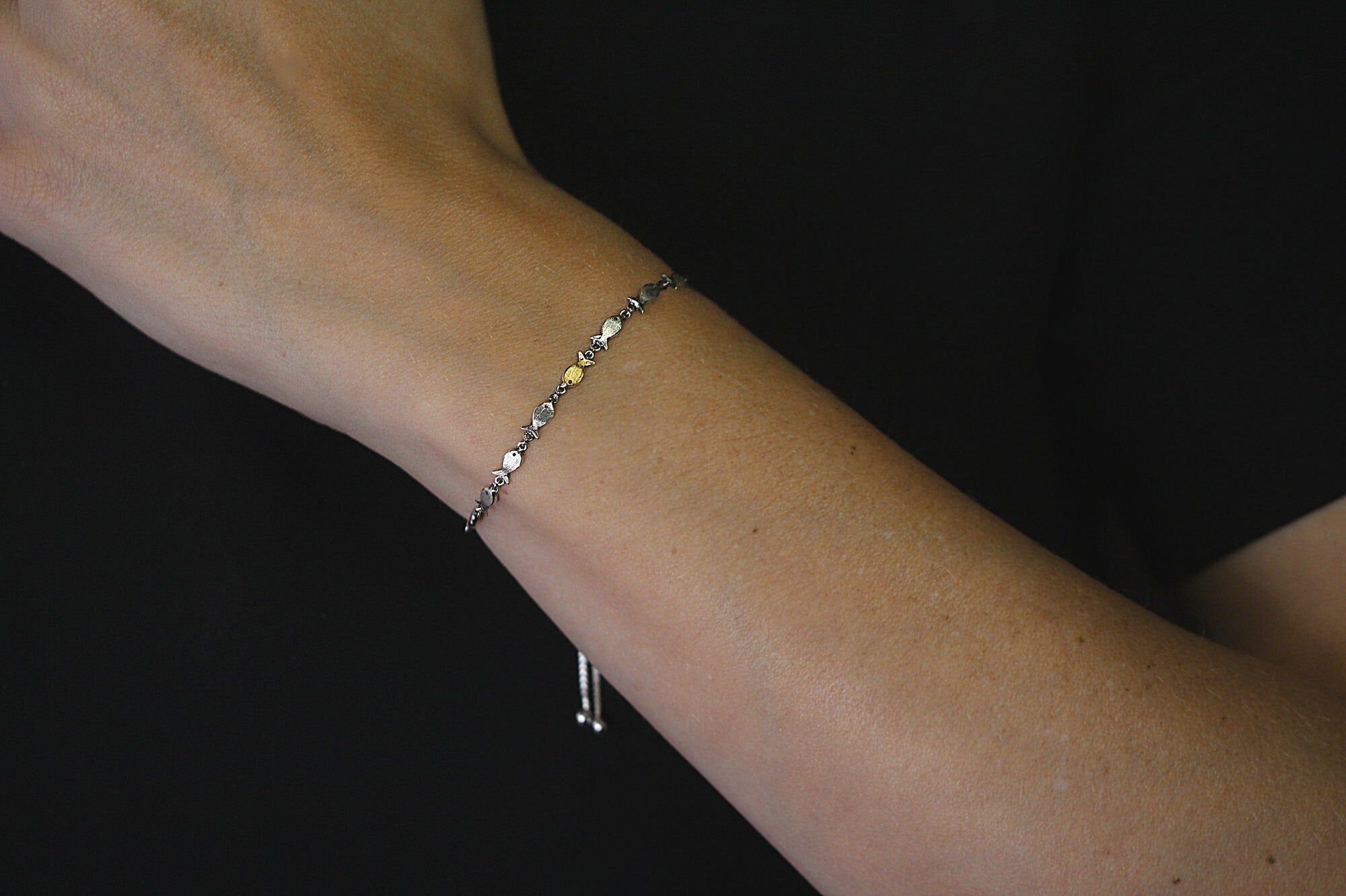 Swimming Fish Silver Bracelet