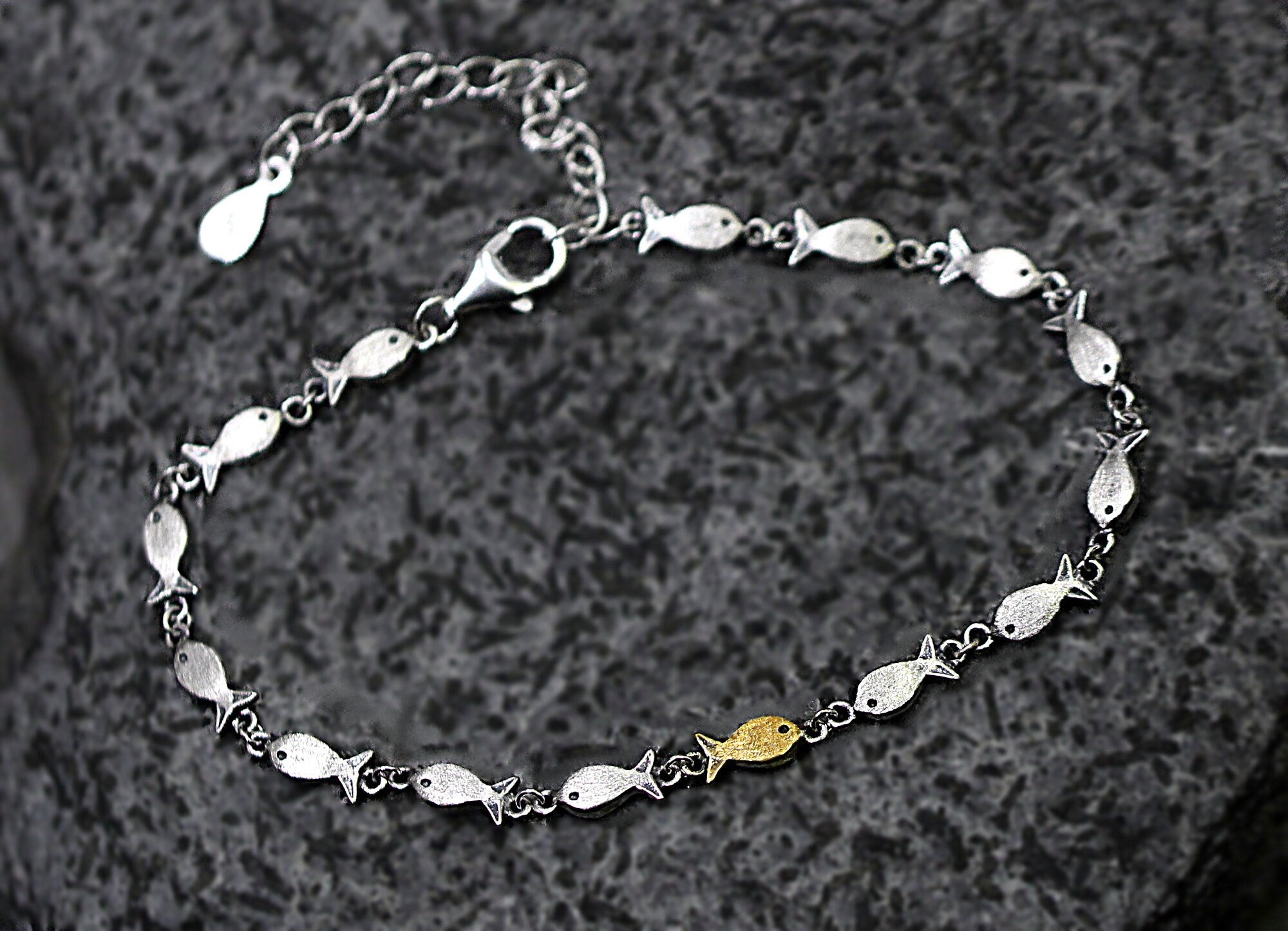 Swimming Fish Silver Bracelet