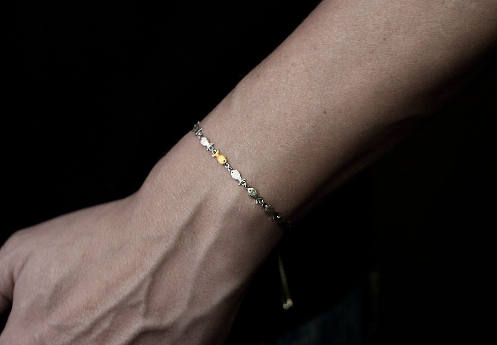 Swimming Fish Silver Bracelet