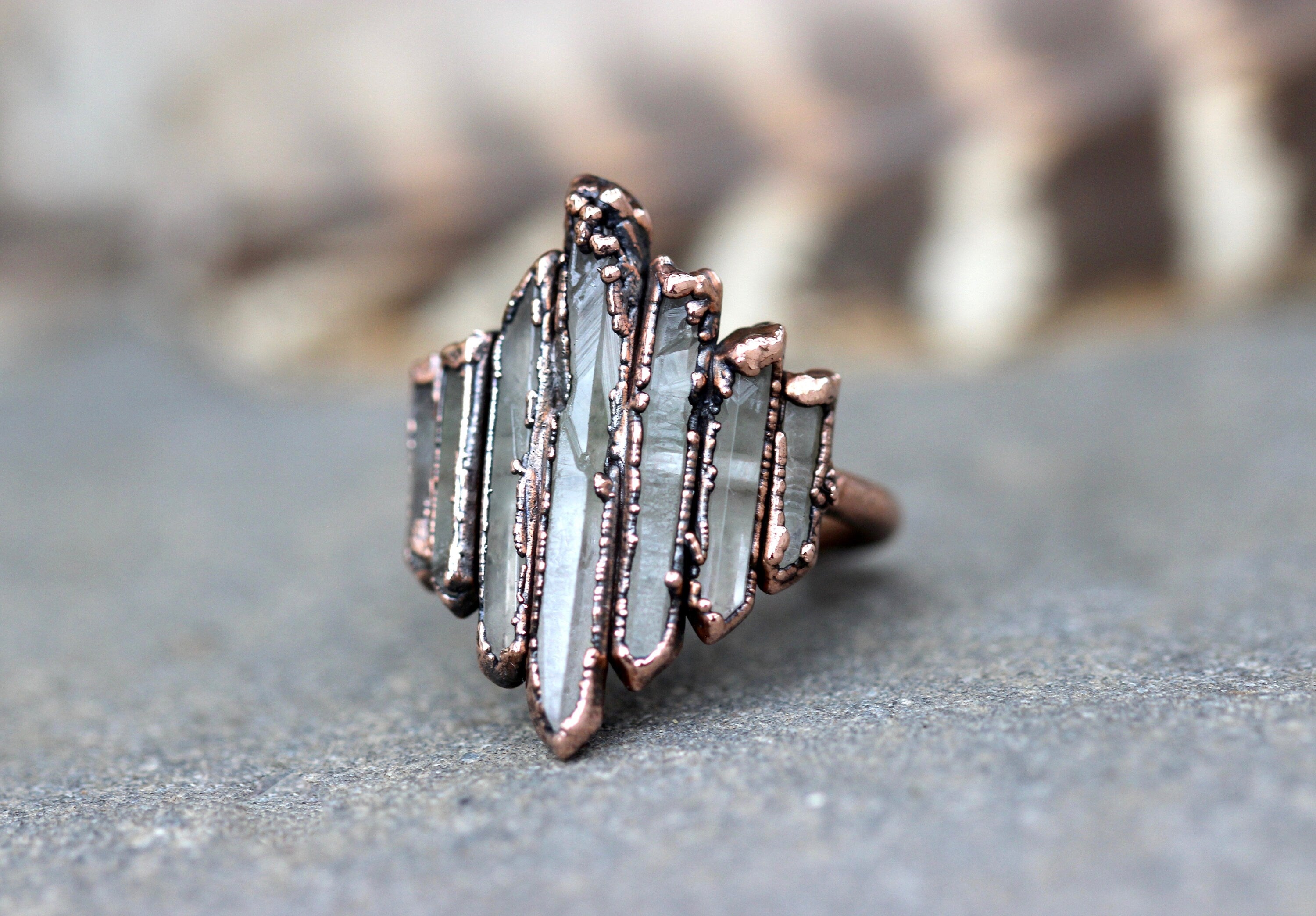 Raw Crystal Ring Alternative Engagement Ring Crystal Point Ring Raw Crystals and Stones Raw Crystal Jewelry