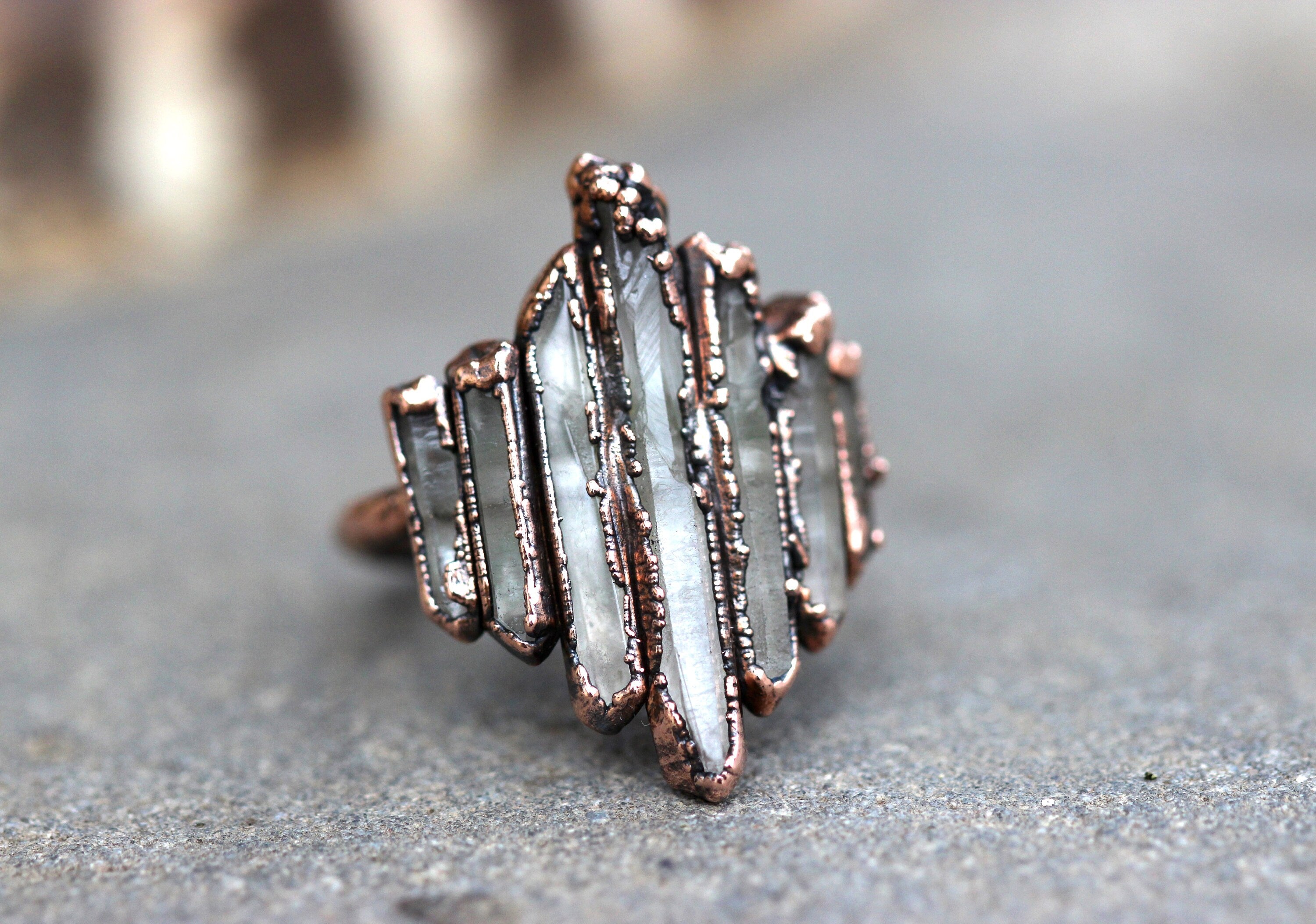 Raw Crystal Ring Alternative Engagement Ring Crystal Point Ring Raw Crystals and Stones Raw Crystal Jewelry