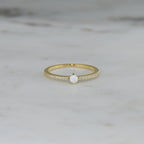 Dainty Opal Solitaire Ring