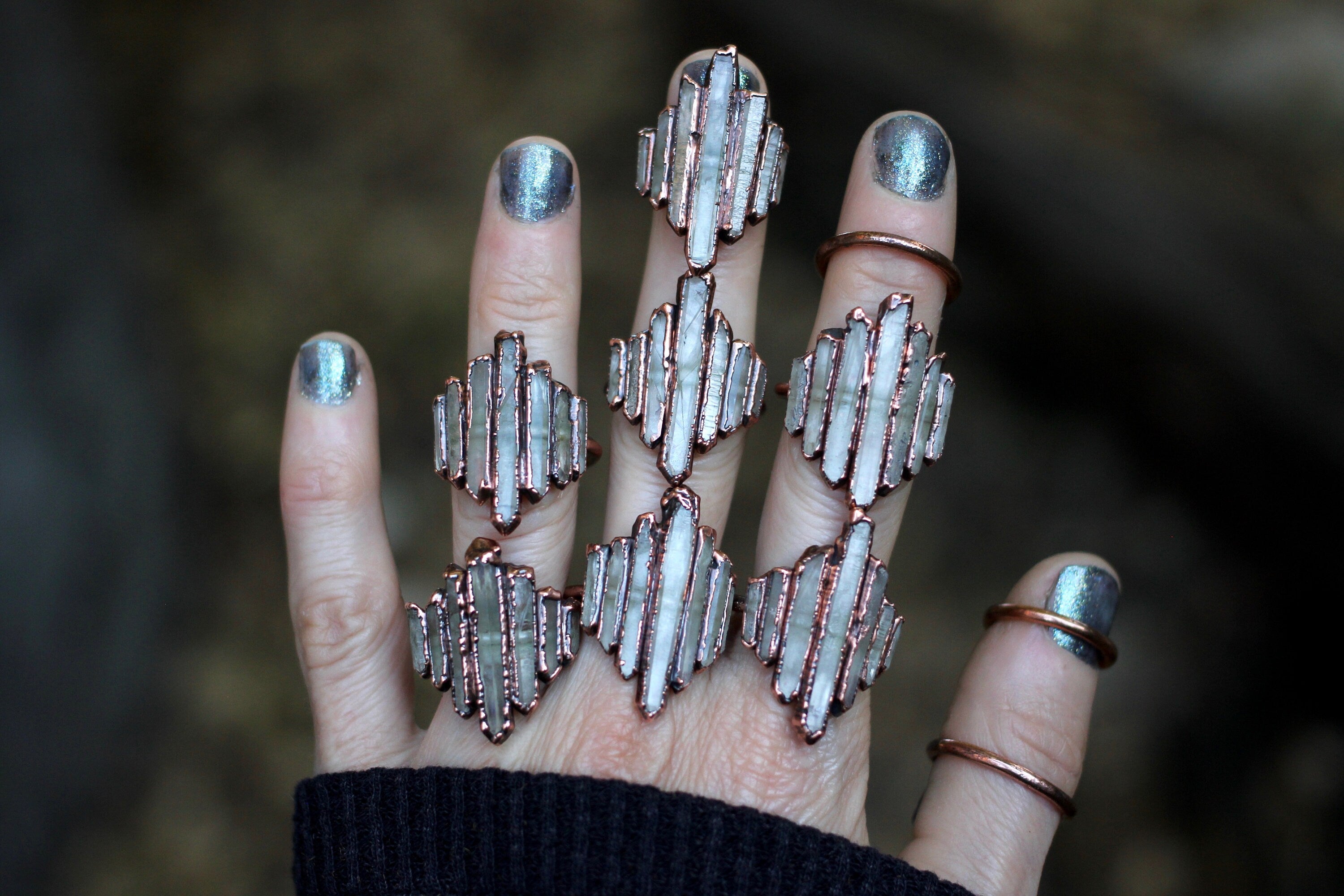 Raw Crystal Ring Alternative Engagement Ring Crystal Point Ring Raw Crystals and Stones Raw Crystal Jewelry