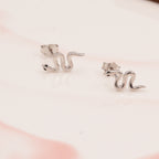Small Snake Stud Earrings in Sterling Silver