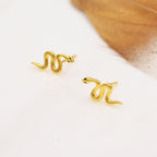 Small Snake Stud Earrings in Sterling Silver