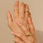 Set of 2: Duo Form Rings by Caitlyn Minimalist • Minimalist Style Stacking Rings in Gold • Perfect Additions to your Minimalist Look • RR026