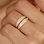 Pave Signet Ring by Caitlyn Minimalist • Skinny Pave Ring • Stacking Ring • A Must Have • Diamond Signet Ring • RR034