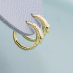Snake Huggie Hoop in Sterling Silver, Silver or Gold,  10mm Inner Diameter, Ouroboros Hoop Earrings, Serpent Earrings