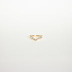 Curve Ring Set by CaitlynMinimalist • Set of 2: Diamond Chevron Ring, Thin Gold Minimalist Ring for Stacking • Gift for Her • RR037
