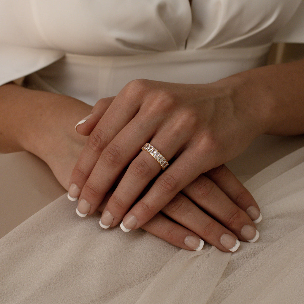 Statement Baguette Eternity Ring Gold