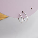 Minimalist Spiral Hoop Earrings in Sterling Silver, Single Piercing Spiral Hoop Earrings, Double Hoop Twist Earrings