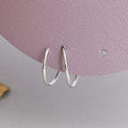 Minimalist Spiral Hoop Earrings in Sterling Silver, Single Piercing Spiral Hoop Earrings, Double Hoop Twist Earrings