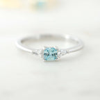 Aquamarine Gold Minimalist Ring