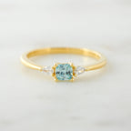 Aquamarine Gold Minimalist Ring