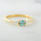 Aquamarine Gold Minimalist Ring