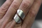 Simple sterling Silver Hammered Twisted Ring. Modern, minimalist jewelry for her.
