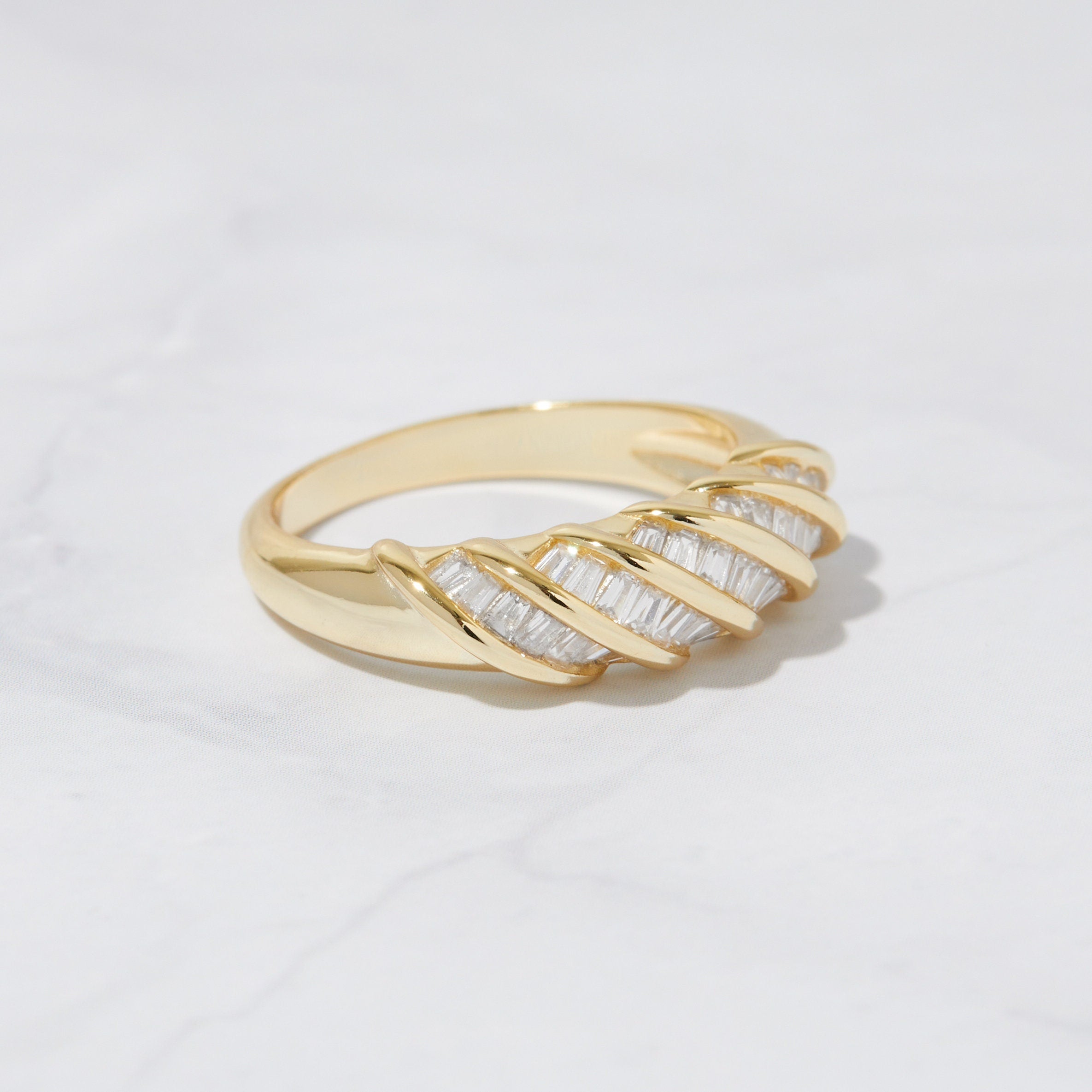 Twist Baguette Stacking Ring