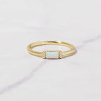 Opal Baguette Stacking Ring