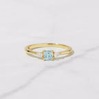 Aquamarine Gold Minimalist Ring
