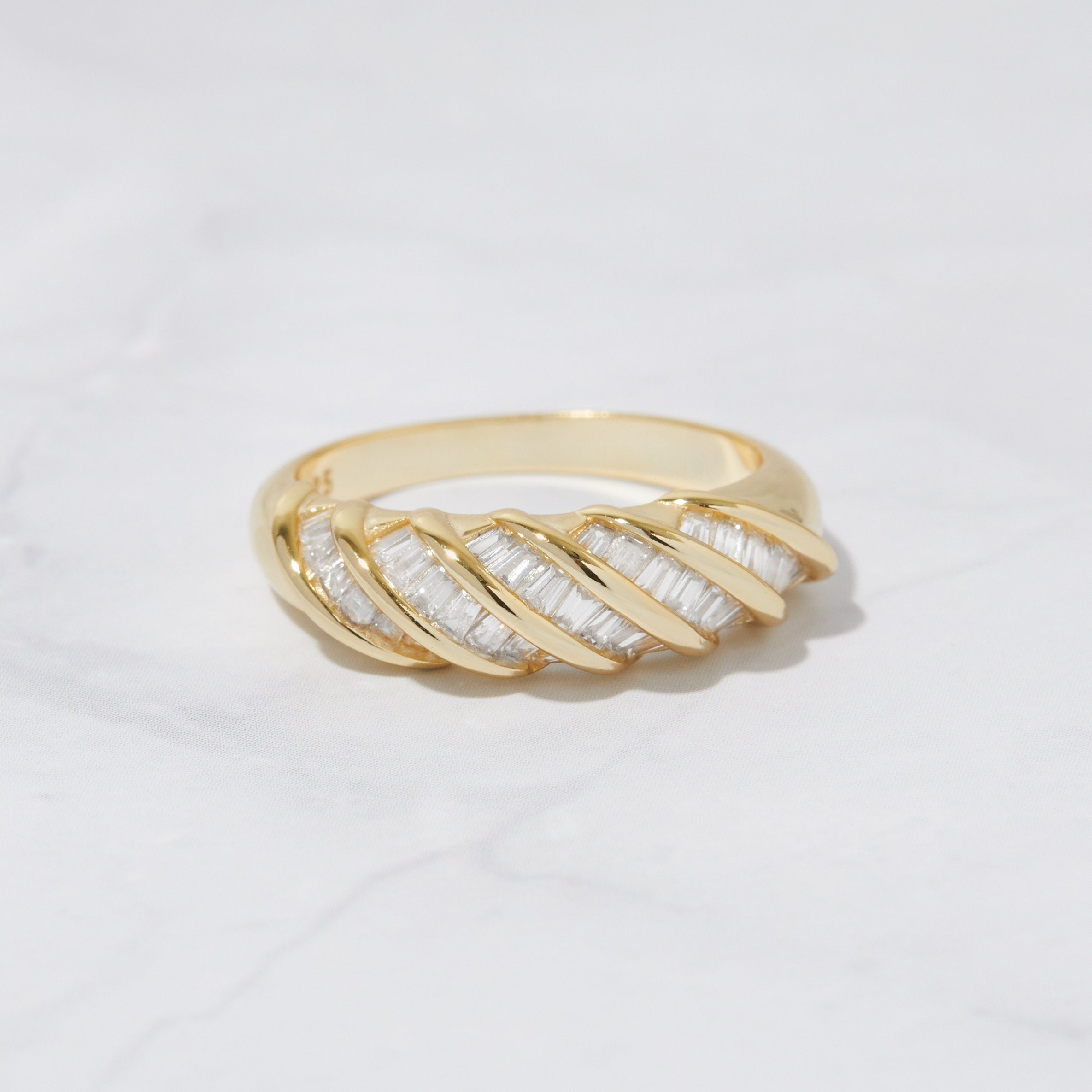 Twist Baguette Stacking Ring