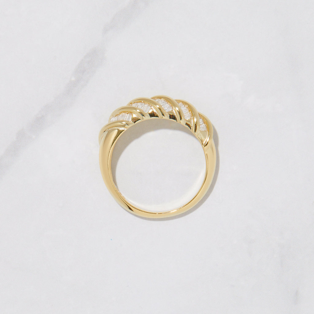 Twist Baguette Stacking Ring