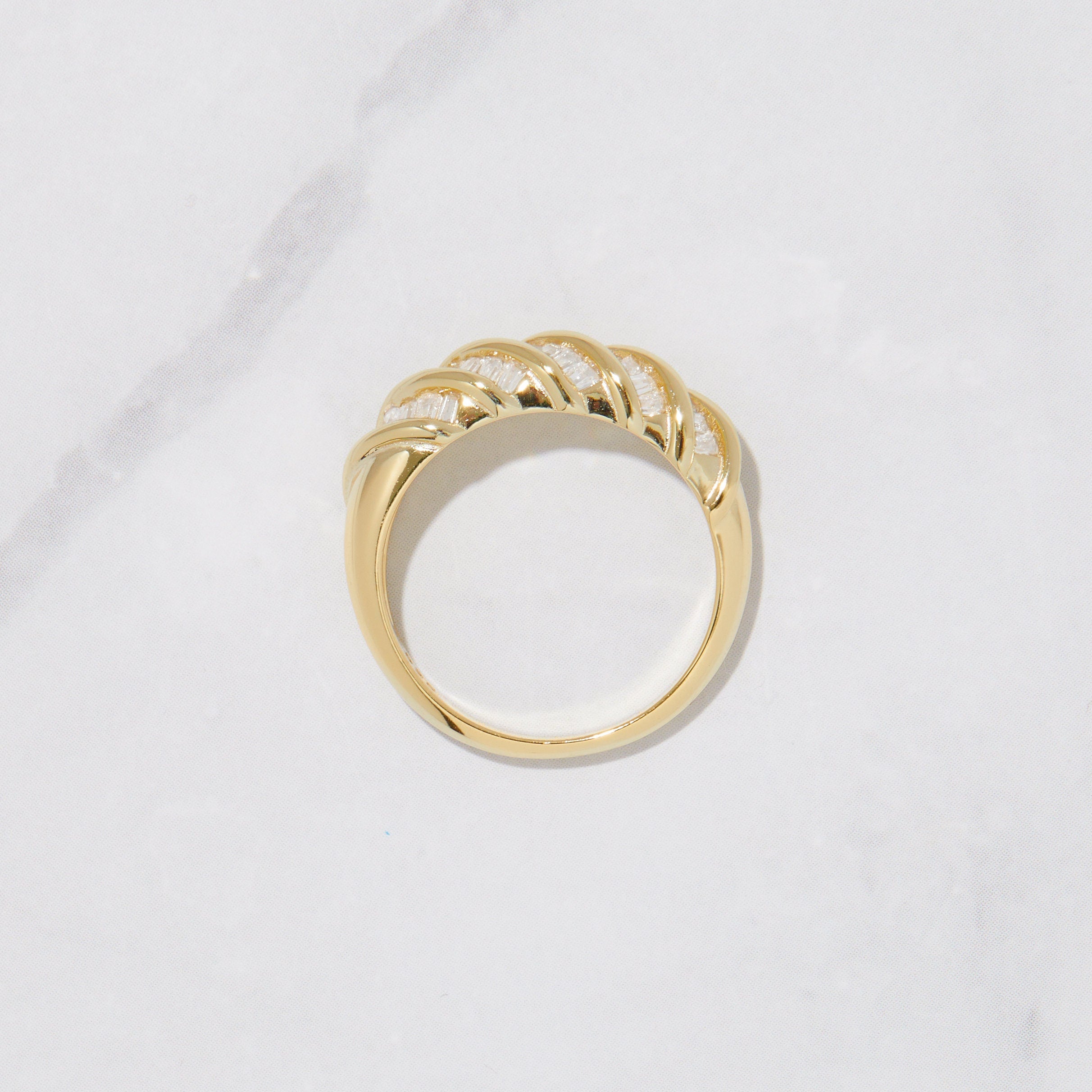 Twist Baguette Stacking Ring