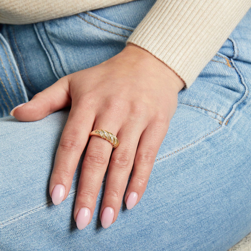 Twist Baguette Stacking Ring