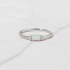 Opal Baguette Stacking Ring