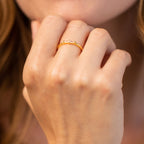 Baguette Diamond Ring by Caitlyn Minimalist • Dainty Gold Stacking Ring Band • Minimalist Engagement Ring • Romantic Gifts • RR066